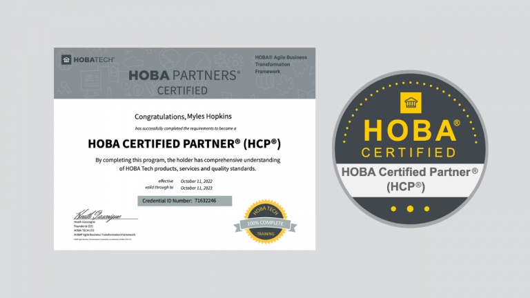 HOBA Certified Partner Certificate and Badge