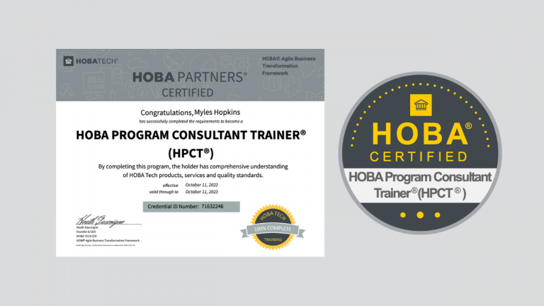 HOBA Program Consultant Trainer Certificate and Badge